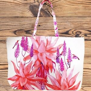 $46,4.99🌸 NEW ESTEE LAUDER Floral Hummingbirds Large Tote Shopping